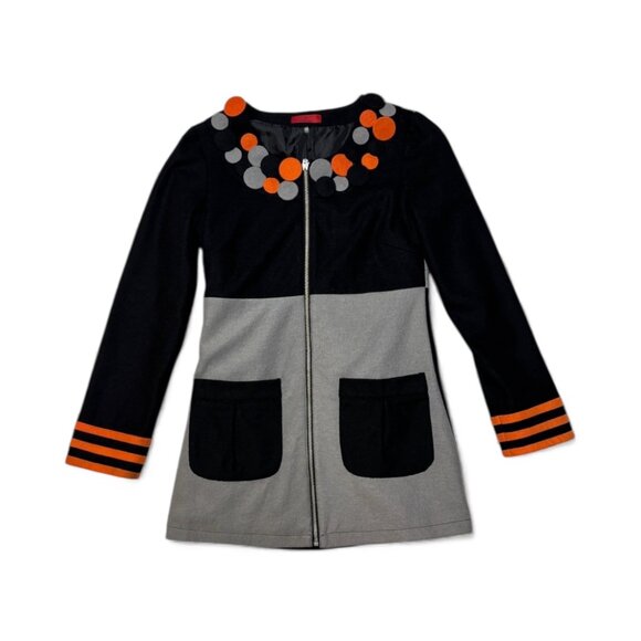 Firmania Colorful Wool Jacket Grey Black Orange - Picture 4 of 5